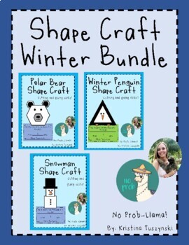 Preview of Winter Bundle Shape Crafts (Penguin, Polar Bear & Snowman)
