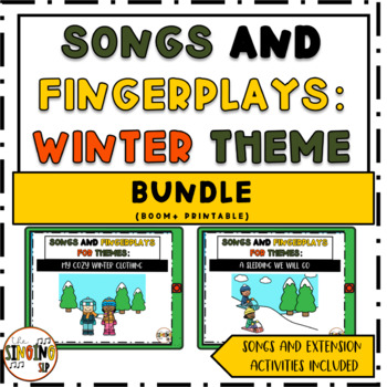 Preview of Winter Songs and Fingerplays Bundle: Boom + Printable