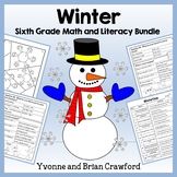 Winter Bundle for Sixth Grade | Math and Literacy Skills Review