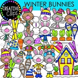 Winter Bunnies Clipart {Winter Clipart}