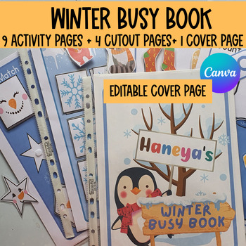 Preview of Winter Busy Book, Educational Preschool Worksheets, Homeschool curriculum