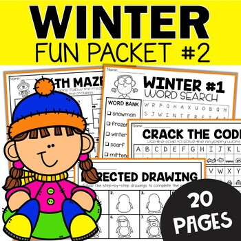 Preview of Winter Busy Packet  - Fun Work January February 2nd 3rd Winter Morning Worksheet