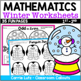 Winter Busy Work Math Worksheets First Grade