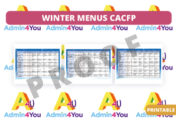 Preview of Winter CACFP Menus