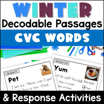 Preview of Winter CVC Decodable Reading Passages