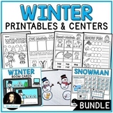 Winter Printables and Centers BUNDLE with Boom Cards