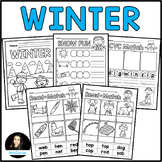 Winter Reading NO PREP CVC Words Print and GO