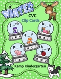 Winter CVC Words Snow Globe Clip Card Literacy Centers