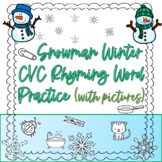 Winter CVC Snowman Hat Rhymes- 30 word families  (Pictures
