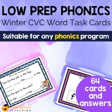 Winter CVC Words Task Cards for Reading & Spelling | Blend