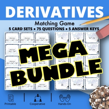 Preview of Winter: Calculus Derivatives BUNDLE of Matching Games