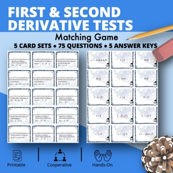 Preview of Winter: Calculus First & Second Derivative Tests Matching Games