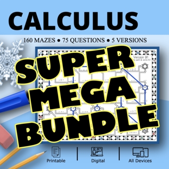 Preview of Winter: Calculus SUPER MEGA BUNDLE Maze Activity
