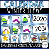 Winter Calendar Numbers and Pieces | English and French