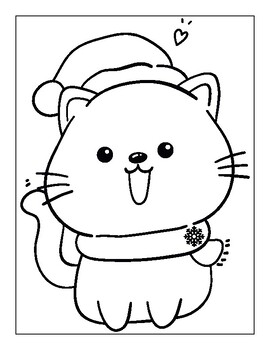 Winter Cat Coloring Page by Bell to Bell Printables | TPT