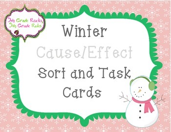 Preview of Winter Cause and Effect Task Cards/Scoot/Sort
