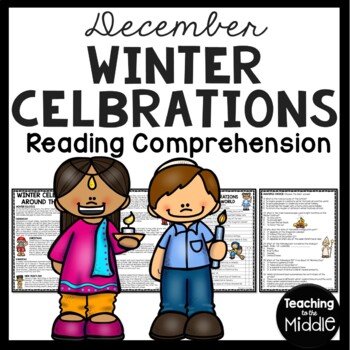Preview of Winter Celebrations Around the World Reading Comprehension Worksheet December