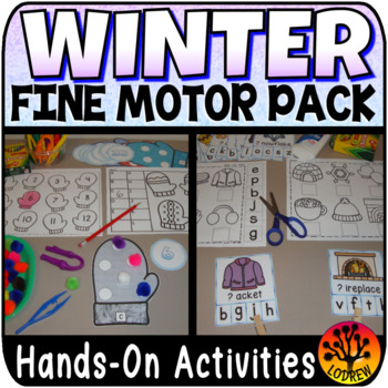 Preview of Winter Centers Activities Winter Fine Motor Centers OT Literacy Math Therapy