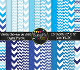 Winter Chevron on White Digital Papers Commercial Use Digi