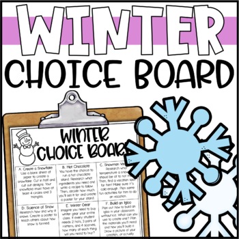Preview of Winter Choice Board - Morning Work or Early Finisher Activities