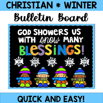 Preview of Winter Christian Bulletin Board: Snow Many Blessings