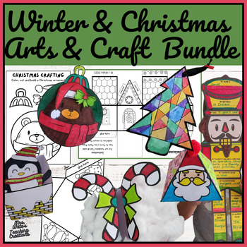 Preview of Winter & Christmas 3D Art and Craft Templates Bundle Pack: Christmas Activities