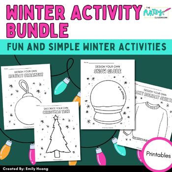Preview of Winter / Christmas Activity Bundle Craft Worksheets