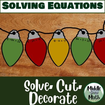 Preview of Winter Christmas | Solving Equations one + two step and distributive property