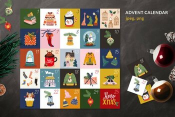 Preview of Winter Christmas Advent Calendar for christmas winter design