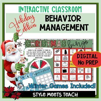 Preview of Christmas Behavior Management Games for Elementary Students - Interactive
