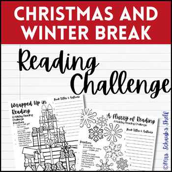 Preview of Christmas Break and Winter Reading Challenge - Winter Break Reading Log Activity