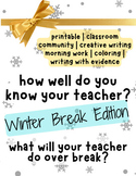 Winter / Christmas Break Writing Activity | Community | Mo