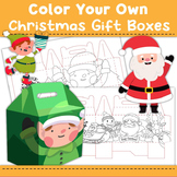 Winter Christmas Color your Own Gift Boxes