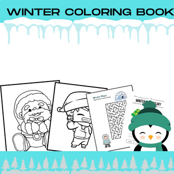 Preview of Winter Christmas Coloring Page Sheet December January Morning Work