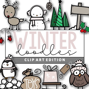 Preview of Winter & Christmas Doodles - Clip Art [IN COLOR!]