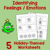 Winter Christmas Feelings Emotions Worksheets NO PREP (Pack of 5)