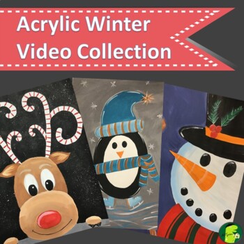 Preview of Winter & Christmas/ Holiday Party Acrylic Videos: Snowman, Penguin & Reindeer