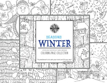 Preview of Winter Christmas Holiday Visual Arts Coloring Pages Highly Detailed