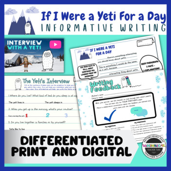 Preview of Winter/ Christmas Informational Writing to Sources -Yeti for a Day