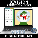 Winter Christmas Long Division Two Digit Divisor Digital