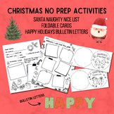 Winter Christmas No Prep Activities | Foldable Cards, Naug