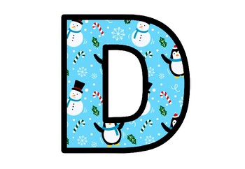 winter christmas penguin snowman bulletin board letters