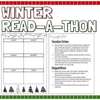 Winter & Christmas Read-a-thon Celebration {Parent Letter