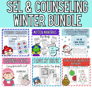 Preview of Winter SEL & Counseling Activity and Lesson Bundle, January Winter Feelings