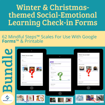 Preview of Winter and Holiday Social and Emotional Learning Picture Tools Forms Bundle