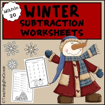 Preview of Winter / Christmas Subtraction to 20 Fact Fluency Worksheets