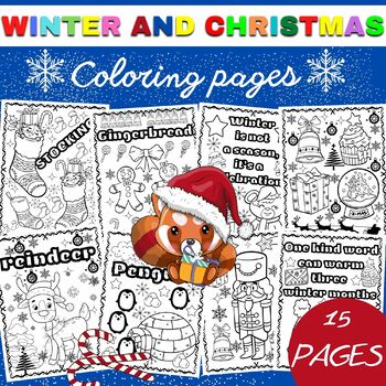 Preview of Winter & Christmas Themed Coloring Pages| December Activities for Kids