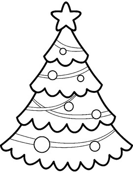 Winter Christmas Tree Printable Coloring Pages by HenRyCreated | TPT