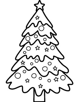 Winter Christmas Tree Printable Coloring Pages by HenRyCreated | TPT