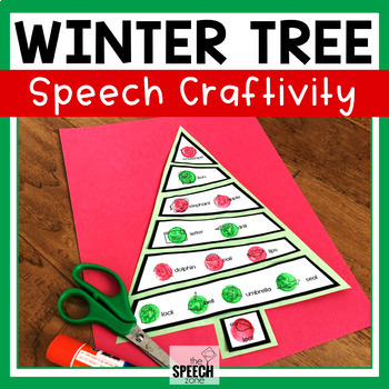 Preview of Articulation and Language Winter Christmas Tree Speech Craft